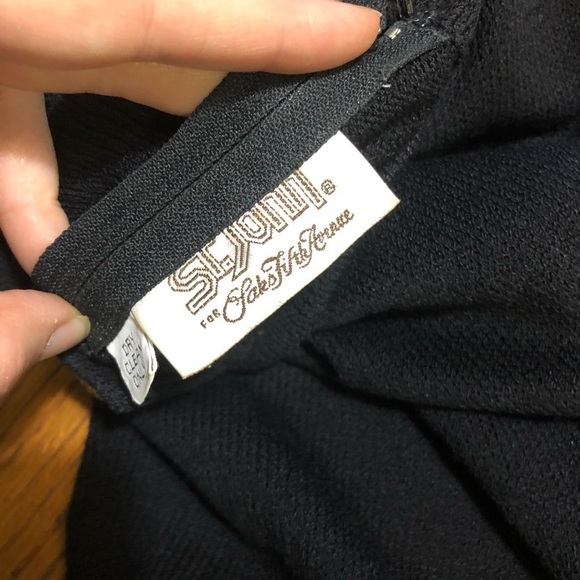 Vintage St. John for Saks Fifth Avenue Black Santana Knit Dress Size 4 Gold - Picture 5 of 8